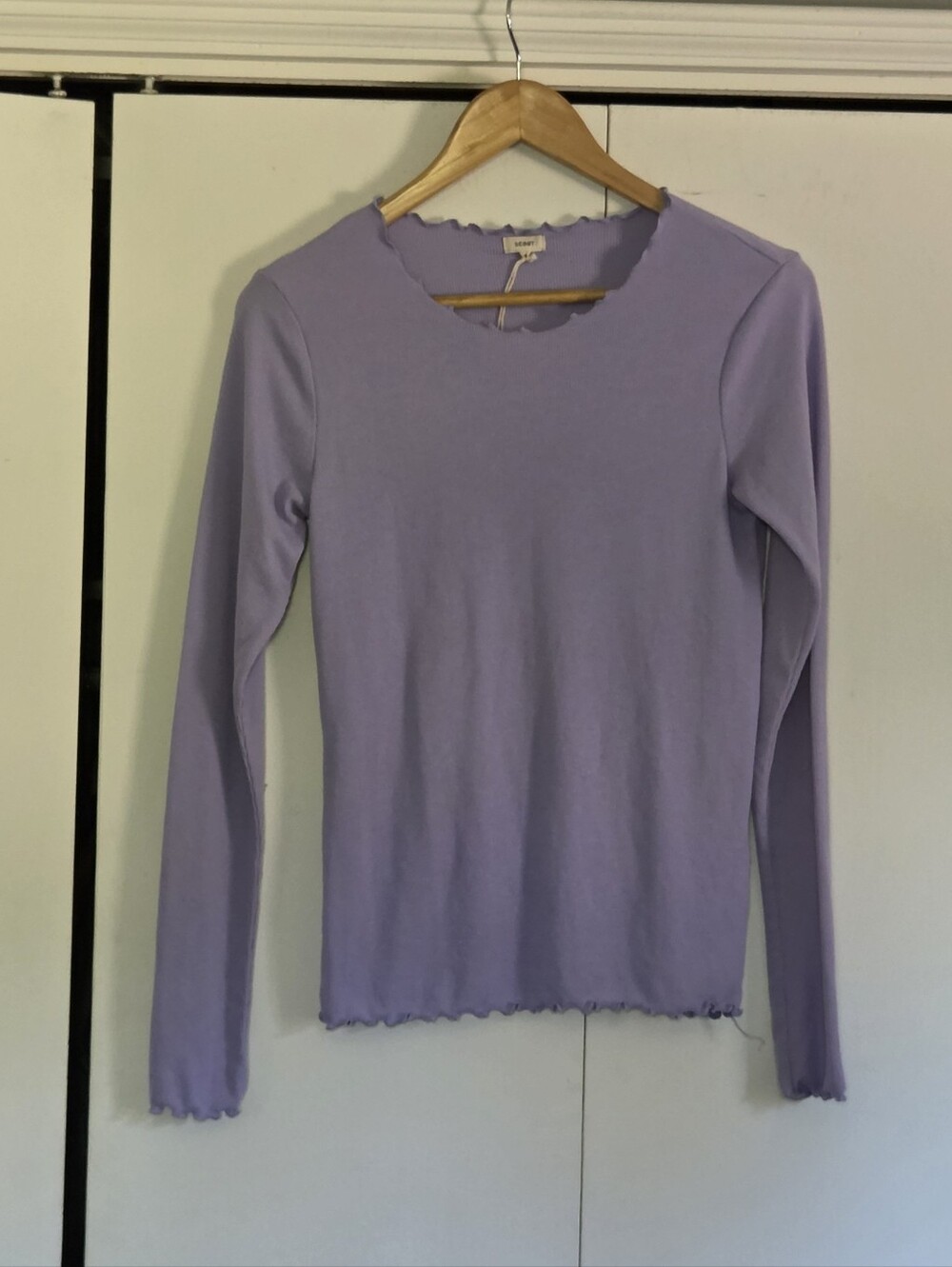 Scout Lilac Long-Sleeve Lettuce-Trim Top